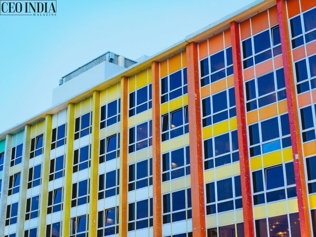 natural paint on a school building for sustainability